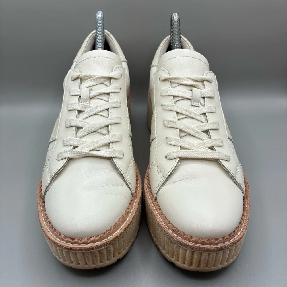 Dolce Vita Tiger Platform Sneakers Women’s 8.5 White Leather Lace Up